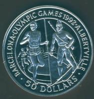 Cook szigetek 1989. 50$ Ag "Olimpia-futás, biatlon" T:PP