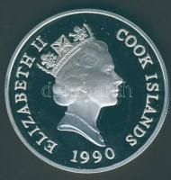 Cook szigetek 1990. 50$ Ag "Olimpia-futás" T:PP