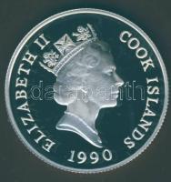 Cook szigetek 1990. 10$ Ag "Olimpia-futás" T:PP