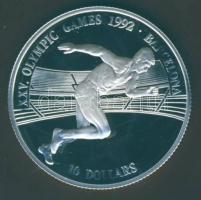 Cook szigetek 1990. 10$ Ag "Olimpia-futás" T:PP