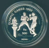 Nepál 1992. 500R Ag "Olimpia-boksz" T:PP
