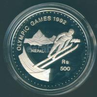 Nepál 1992. 500R Ag "Olimpia-síugrás" T:PP