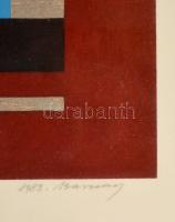 Barcsay Jenő (1900-1988): Kapuk. Szitanyomat 3/30, papír, jelzett, üvegezett keretben, 30×40 cm