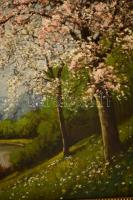 Fülöp jelzéssel: tavaszi folyópart. Olaj, vászon, keretben, 60×80 cm