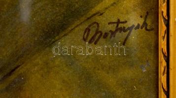 Bortnyik jelzéssel: Kompozíció. Olaj, karton, üvegezett keretben, 52×36 cm