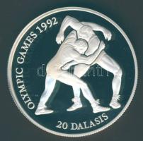 Gambia 1993. 20D Ag "Olimpia-bírkózás" T:PP