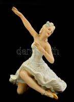 Unterweissbach porcelán balerina, kézzel festett, jelzett, gyári repedéssel, m: 14,5 cm