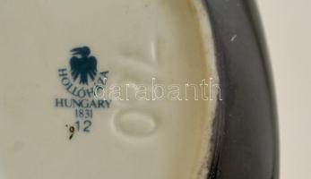 Hollóházi Jurcsák László által tervezett porcelán hamutartó, matricás, kopásnyomokkal, jelzett, 13×9...