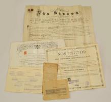 1912-1942 Vegyes okmány tétel, oklevél, diploma, származási igazolás, 4 db