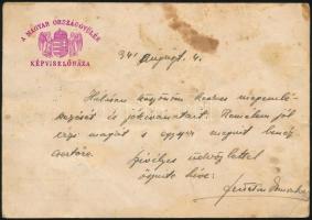1941 Festetics Domonkos gróf, országgyűlési képviselő saját kézzel írt levelezőlapja (megviselt)