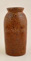Jelzett (raus) mázas kerámia váza, hibátlan, m: 19 cm