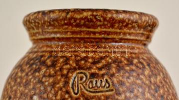 Jelzett (raus) mázas kerámia váza, hibátlan, m: 19 cm