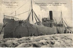 Novorossiysk, Iced steamer Kambrik at Nord-Ost (Novorossiysk Bora) (EK)