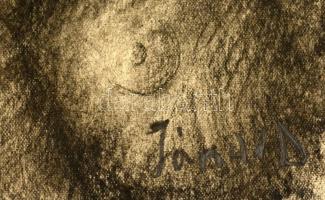 Jándi jelzéssel: Anya gyermekével, szén, papír, paszpartuban, 43×30 cm