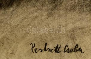 Perlrott jelzéssel: Akt, szén, papír, kis sérüléssel, 65×48 cm