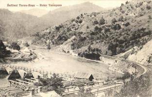 Vöröstoronyi-szoros, Roter-Turm-Pass, Pasul Turnu Rosu;  Fűrésztelepi vasútállomás híddal. Jos. Drotleff Nr. 303. / railway station, sawmill, bridge