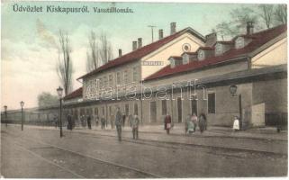 Kiskapus, Kleinkopisch, Copsa Mica; vasútállomás, vagonok / Bahnhof / railway station, wagons (EK)