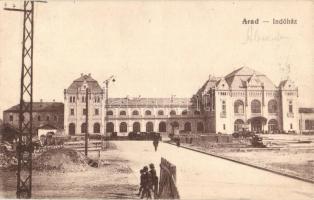 Arad, Új indóház, vasútállomás, építési terület / Bahnhof / railway station, construction site (EK)