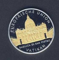 Európai Unió "Vatikán-Szt.Péter Bazilika" modern, bikolor Ag emlékérem T:PP