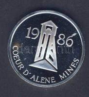 USA 1986. "Thunder mountain" Ag emlékérem T:PP