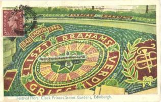 Edinburgh, Festival Floral clocks (With Liszt) - 2 pre-1945 TCV postcards