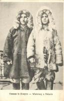 3 db RÉGI kárpáti hucul folklór képeslap + M. kir. V/4. népf. hadtápzalj. 2. század M. kir. 23. népf...