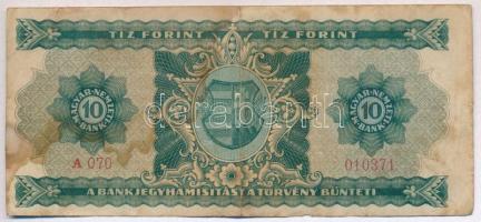 1946. 10Ft T:III,III- fo.
Hungary 1946. 10 Forint C:F,VG spotted
Adamo F1