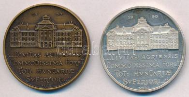 Lebó Ferenc (1960-) 1990. "MÉE Eger / Gróf Eszterházy Károly" Ag és Br emlékérem pár (36,2...
