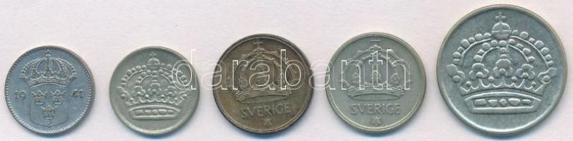 Svédország 1941-1958. 10ö Ag (2xklf) + 25ö Ag (2xklf) + 50ö Ag T:2
Sweden 1941-1958. 10 Ore Ag (2xd...