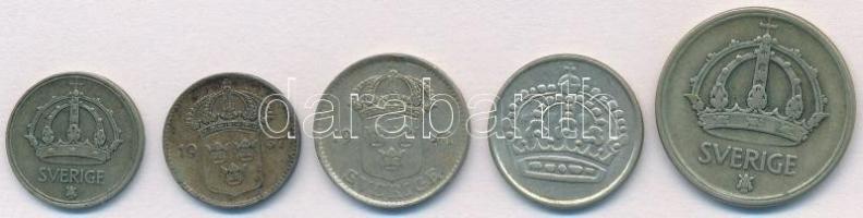 Svédország 1937-1956. 10ö Ag (2xklf) + 25ö Ag (2xklf) + 50ö Ag T:2
Sweden 1937-1956. 10 Ore Ag (2xd...