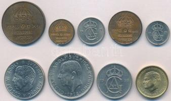 Svédország 1961-1991. 1ö-10K (9xklf) T:1-,2
Sweden 1961-1991. 1 Ore - 10 Kronor (9xdiff) C:AU,XF