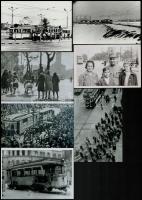 Villamosok tétele különféle korokból, Fekete György (1904-1990) budapesti fényképész gyűjtéséből 21 db fénykép, 9x12 cm és 13x18 cm között