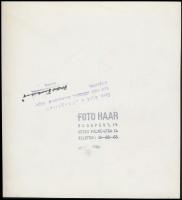 Haár Ferenc (1908-1997) budapesti fotóművész és fotóriporter hagyatékából 2 db pecséttel jelzett, vi...