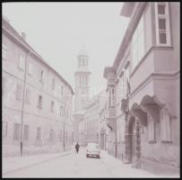 cca 1950 Városképek különféle magyar városokból: Kaposvár, Sopron, tenisz mérkőzés, kb. 60 db vintag...