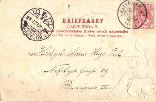 1902 Amsterdam, Stadsschouwburg / Theater. J. H. Schaefer Art Nouveau, Emb. litho frame with coat of...