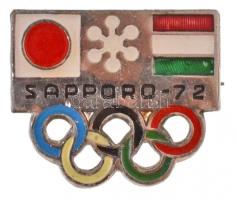 1972. Sapporo 72 zománcozott olimpiai jelvény (15,5x18,5mm) T:2