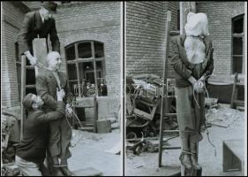 1945 Budapest, háborús bűnös nyilvános kivégzése, 7 db vintage negatívról készült mai nagyítás, 25x1...