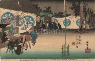 1909 Seki, One of the noted station of Tokaido goziu santsugi. No. 48. s: Hiroshige (EB)