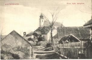 Kisterenye (Bátonyterenye), Római katolikus templom, utcarészlet, W. L. Bp. 4688. Bogenglück Mór fia kiadása