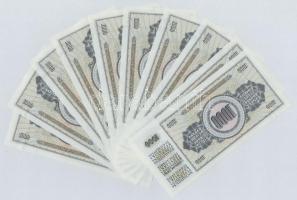 Jugoszlávia 1978. 1000D (10x) sorszámkövetők, valamint mindegyiken nyomdahiba "GUVERNE" T:...
