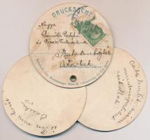 Linz, Hauptplatz, Promenade / Circular mechanical mini postcard with 3 cards (fl)