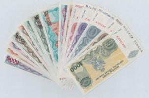 Horvátország / Krajna Szerb Köztársaság 1993. 5000D + 50.000D + 100.000D + 500.000D + 5.000.000D + 1...