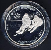Vietnam 1990. 100D Ag "Téli olimpia-jégkorong" T:PP