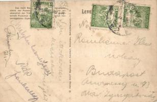 Pozsony, Pressburg, Bratislava; Baross kávéház, belső, Munczy Béla hangverseny reklámja / Erker / ca...