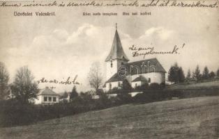 1916 Valcsa, Valca; Római katolikus templom és iskola / Roman Catholic church and school (EK)
