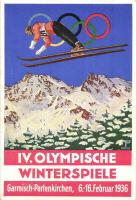 1936 Garmisch-Partenkirchen IV. Olympische Winterspiele / Winter Olympics in Garmisch-Partenkirchen advertisement card, So. Stpl s: Schroffner