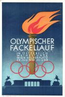 1936 Olympischer Fackellauf in Österreich, Wien / Olympic torch relay in Austria, Vienna. So. Stpl (EK)