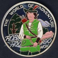 Észak-Korea 1996. 100W Ag "Robin Hood" multikolor T:PP