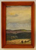 Egry jelzéssel: Dombos táj. Akvarell, papír, üvegezett keretben, 21×14 cm