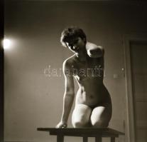 cca 1970 és 1988 között készült, szolidan erotikus felvételek vegyes válogatása, 7 db vintage negatí...